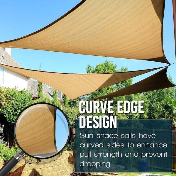 Artpuch 15 ft. x 15 ft. x 21 ft. 185 GSM Sand Right Triangle UV Block Sun Shade Sail for Yard and Swimming Pool etc.