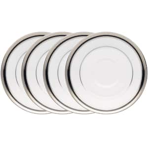 Austin Platinum 6 in. (White) Porcelain Saucers, (Set of 4)