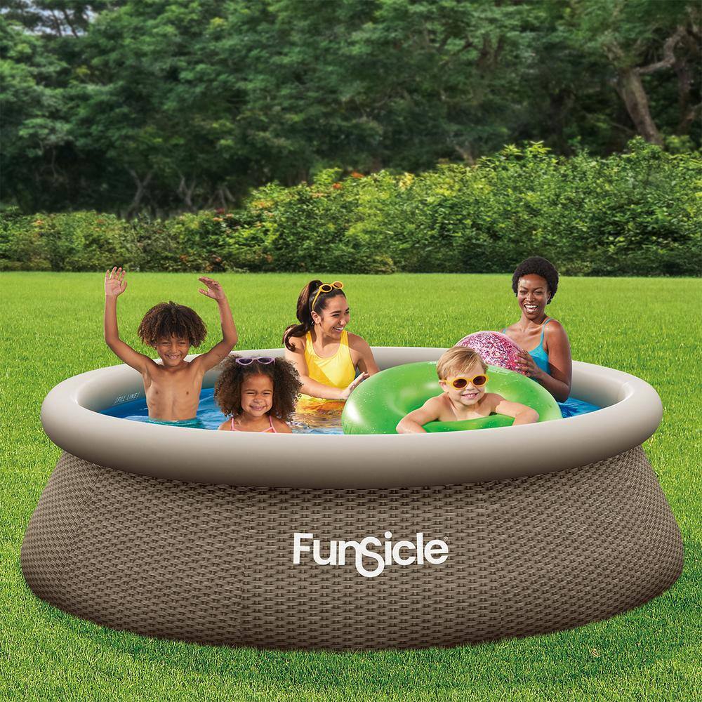 Funsicle 10ft Round Brown Inflatable Above Ground Pool with Pump