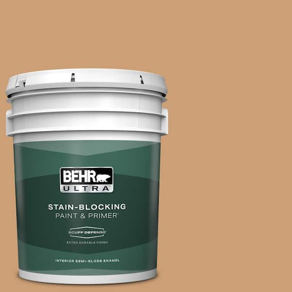 BEHR ULTRA 5 gal. #S250-4 Fresh Croissant Extra Durable Semi-Gloss Enamel Interior Paint & Primer