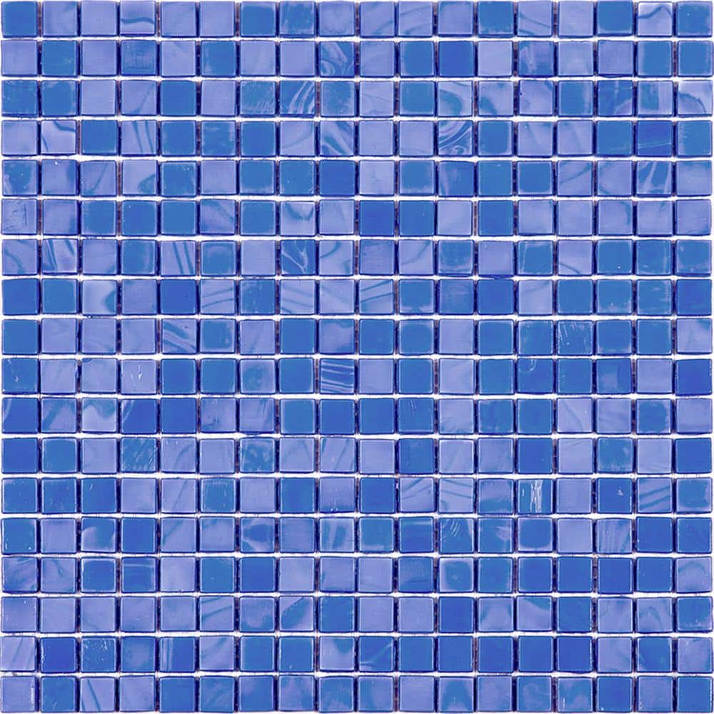 Skosh 4 in. x 6 in. Glossy Neon Blue Glass Mosaic Uniform square Wall & Floor Sample Tile (0.13 sq. ft./Piece) (1-Pack) price history on PriceWatchPro