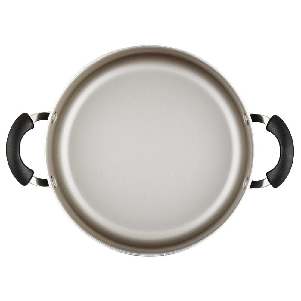 Farberware 6 Quart Black Aluminum Nonstick Stockpot with Glass Lid