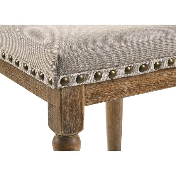 Acme Furniture Farsiris Counter Height Stool in Beige Fabric and