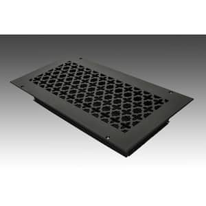 Victorian 14 in. x 6 in. Black Powder Coat Steel Wall Ceiling Vent with Opposed Blade Damper