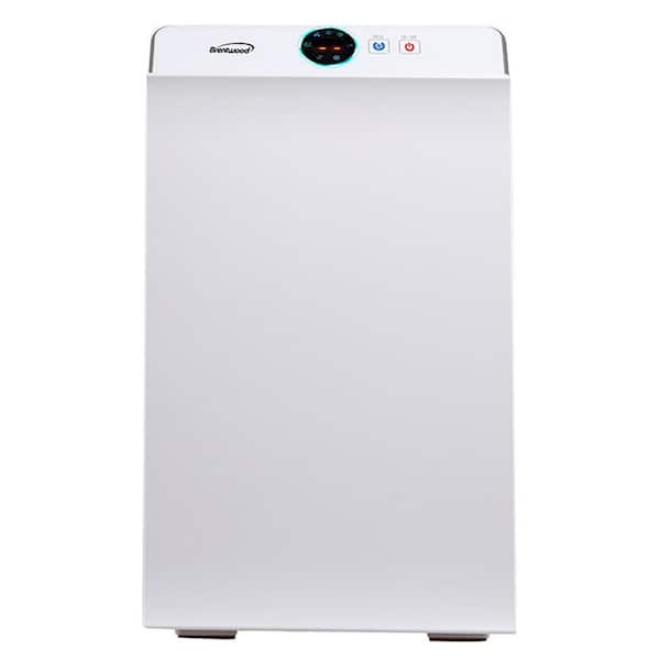 Brentwood 4-Stage Filtration HEPA Air Purifier with 3-Speed Fan and Air Quality Sensor in White