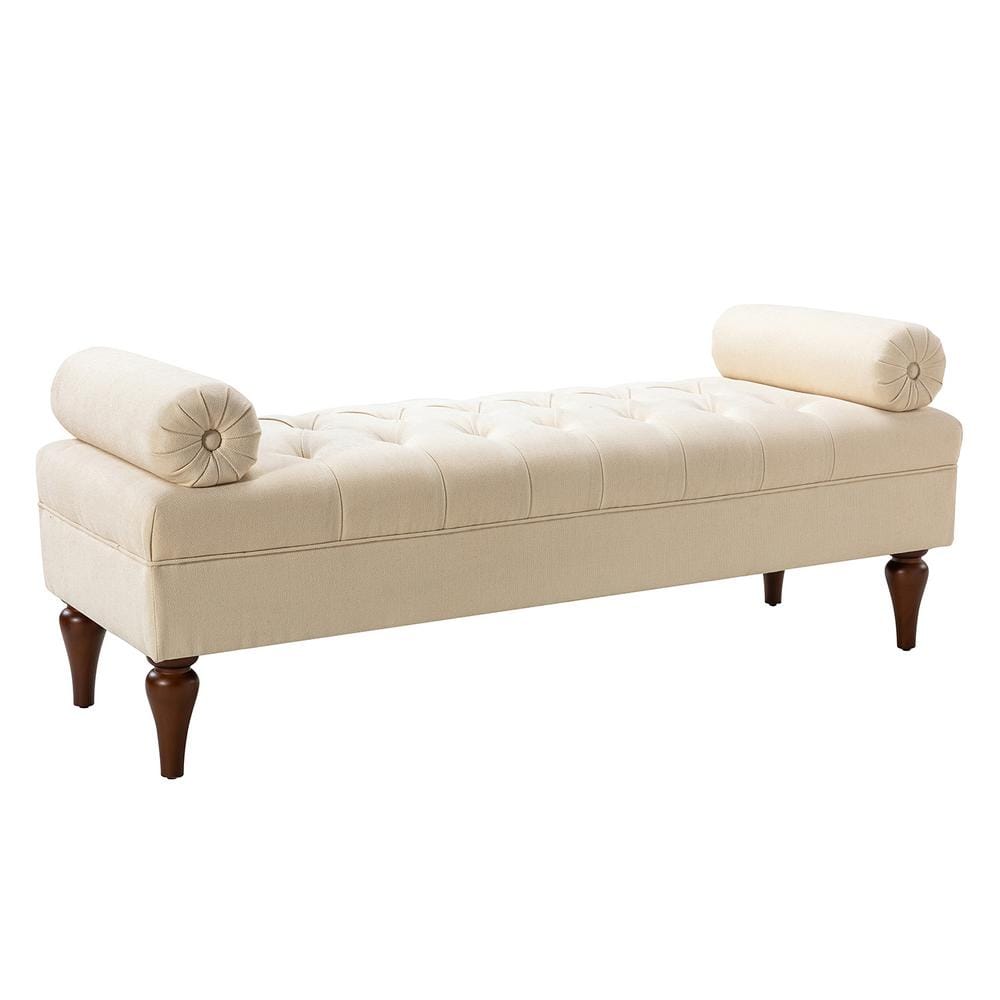 JAYDEN CREATION Heather Traditional Ivory Upholstered Tufted Design ...