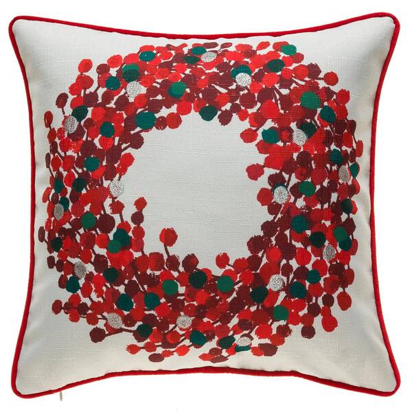 Home Accents Holiday - Red Berry Wreath Decorative Pillow