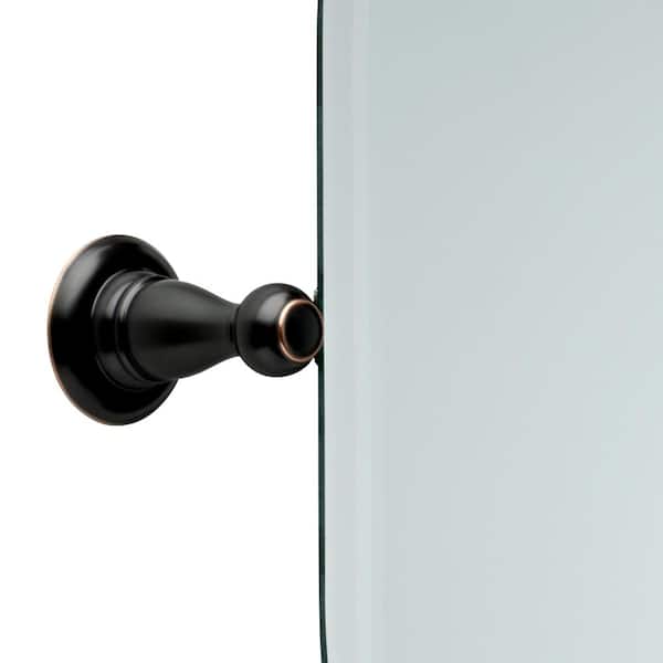 Delta Porter 26 in. x 23 in. Frameless Oval Bathroom Mirror with Beveled Edges in Oil Rubbed Bronze