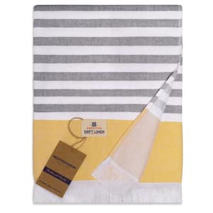 Peshtemal Beach Towels, Turkish Terry 35x60 Inches, Decorative Towels, Yellow