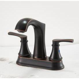4 in. Centerset 2 Handles 2 Holes Modern Bathroom Faucet with Hose in Oil Rubbed Bronze