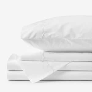 Company Cotton Scallop White Cotton Percale King Sheet Set