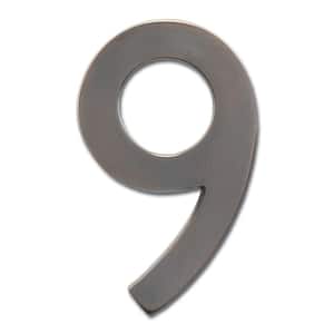 4 in. Dark Aged Copper Floating House Number 9