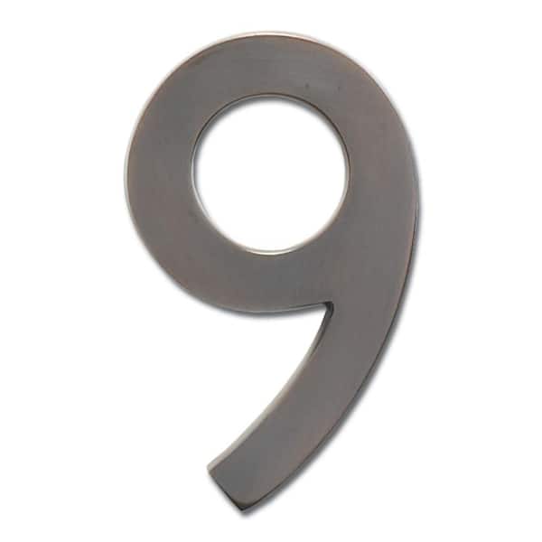 Architectural Mailboxes 4 in. Dark Aged Copper Floating House Number 9