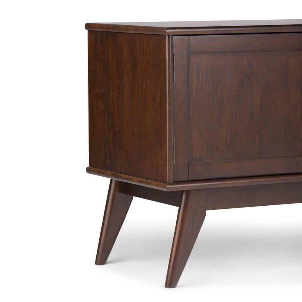 Medium Auburn Brown Rubberwood TV Cabinet with Shelves