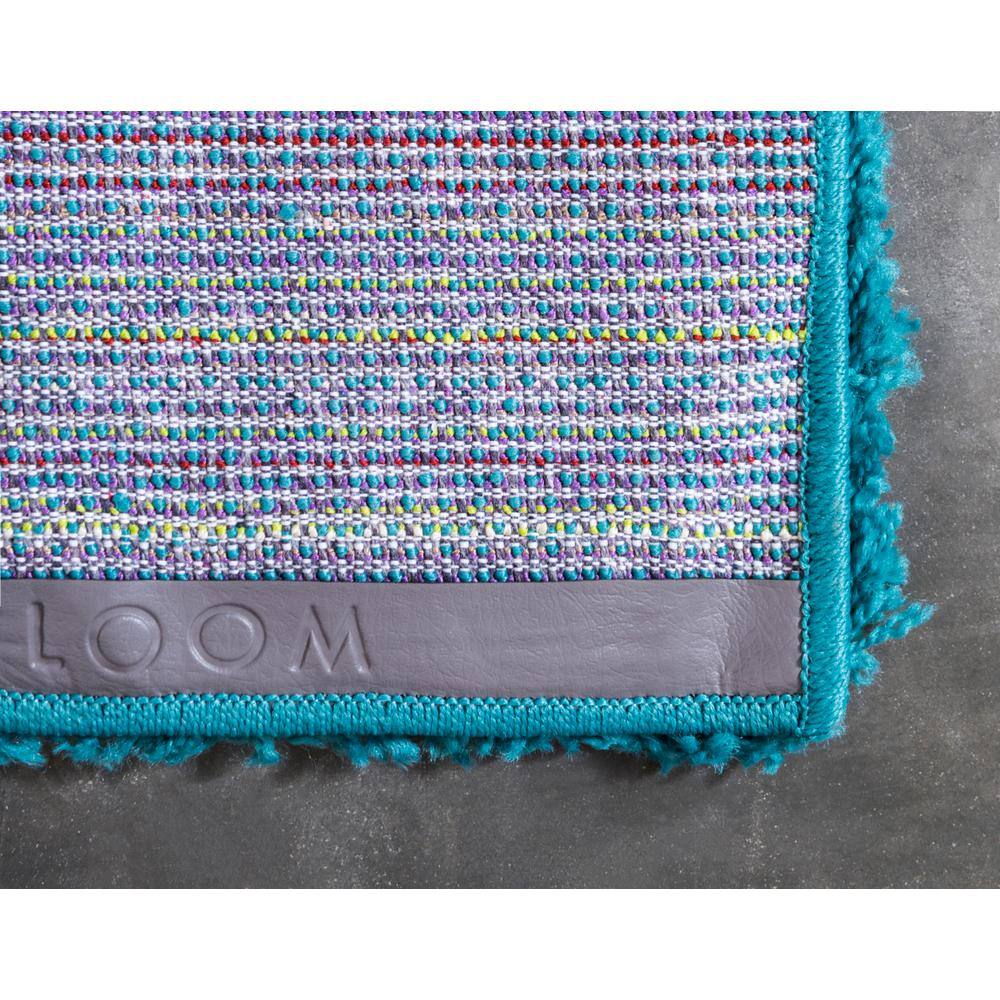 Blue Shag Reversible Synthetic Runner Rug