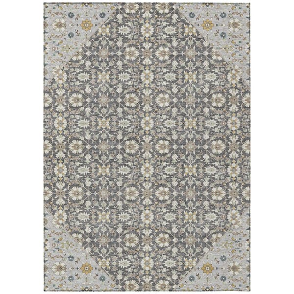 Chantille Machine Washable Indoor/Outdoor Abstract ACN3046 Gray 9 ft. x 12 ft. Area Rug