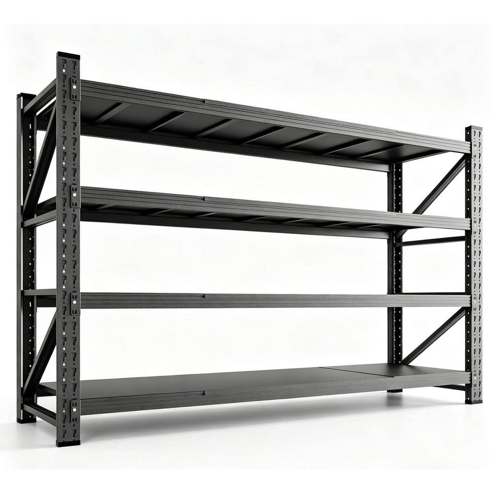 Mlezan 4-Tier Metal Garage Storage Shelves, 24 in. D x 71.25 in. W