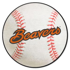 Oregon State Beavers White 2 ft. Round Baseball Area Rug