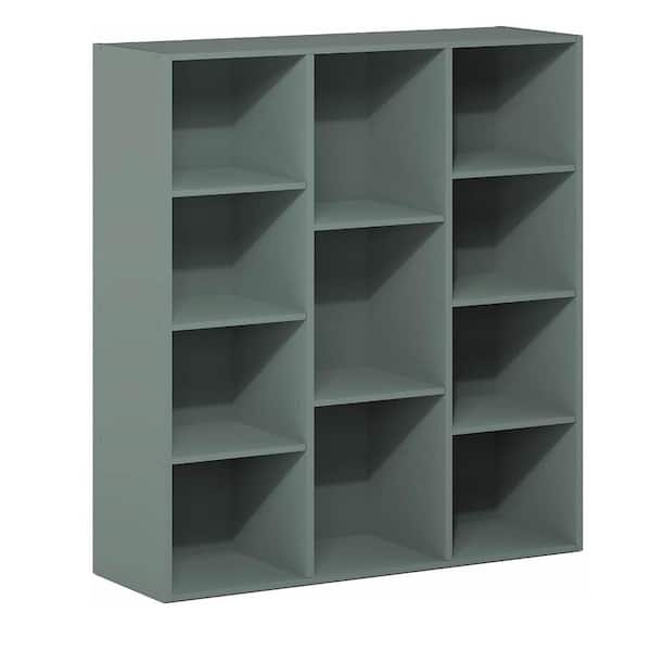 41.7 in. H x 29.1 in. W x 9.4 in. D  Sage Green Wood  11- Cube Organizer