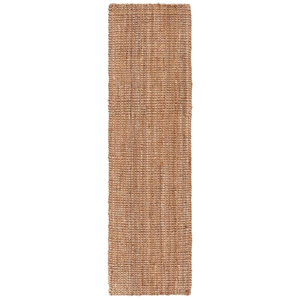 SAFAVIEH Natural Fiber Beige 2 ft. x 13 ft. Woven Cross Stitch Runner Rug