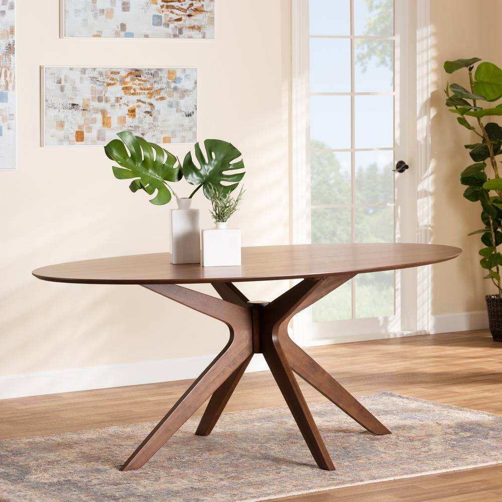 Monte Mid-Century Walnut Oval Dining Table for Six