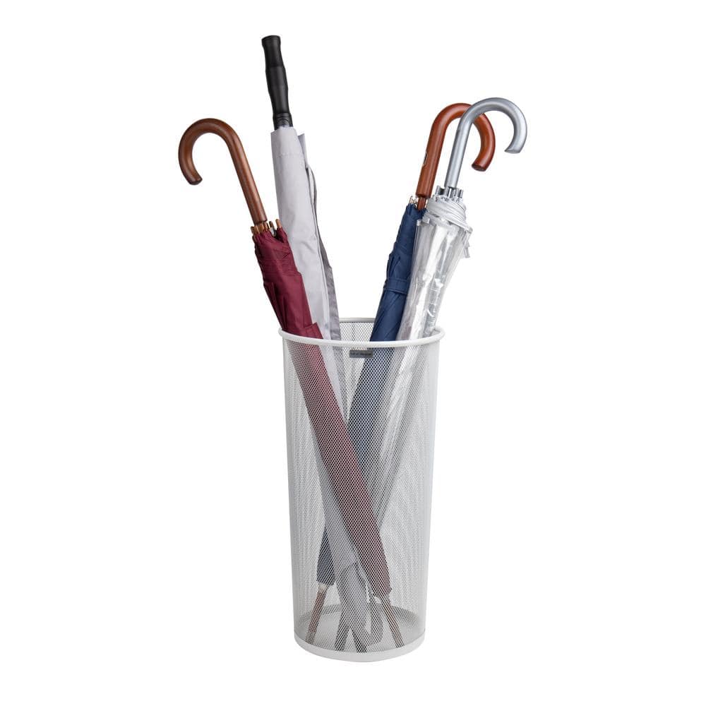 Mind Reader Schirmständer Metall Mesh - Weiß, 40cm Hoch, Wasserauffangend