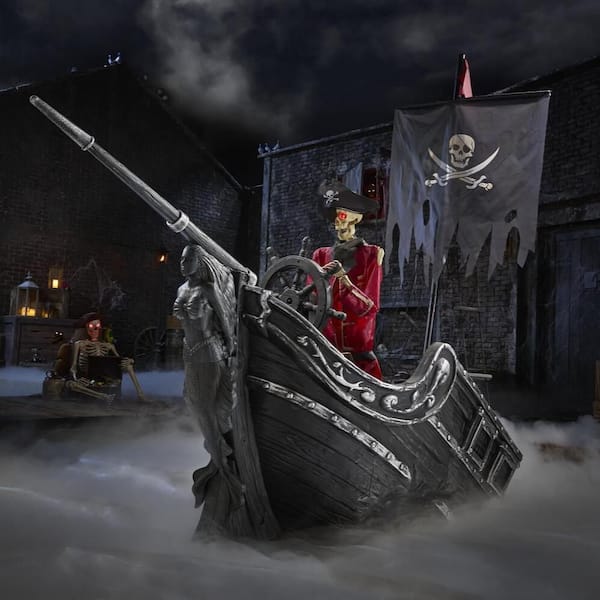 9.5 ft. Dead Water Giant-Sized Animated LED Pirate Ship
