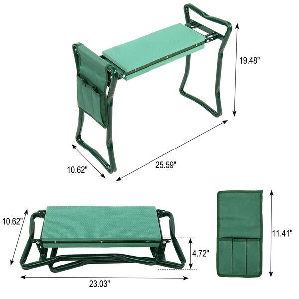 Winado 26 In Practical Kneeler Garden Kneeling Stool Green 574969203593 The Home Depot Winado 26 In Practical Kneeler Garden, Garden Kneeling Bench Canada