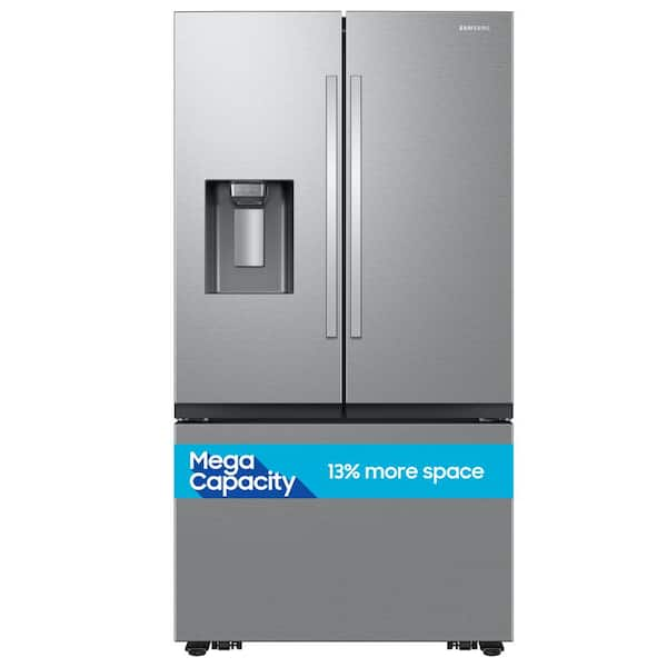 31 cu. ft. Mega Capacity 3-Door French Door Refrigerator with Four Types of Ice in Stainless Steel