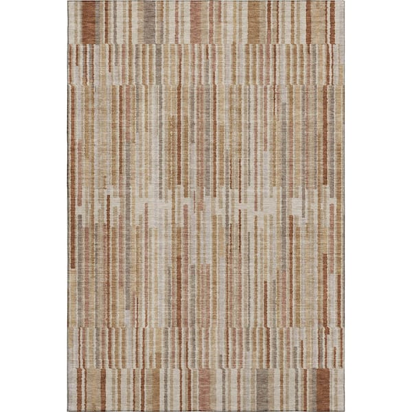 Mayfield Premium Machine Washable Abstract AMF2102 Terracotta 10 ft. x 14 ft. Area Rug
