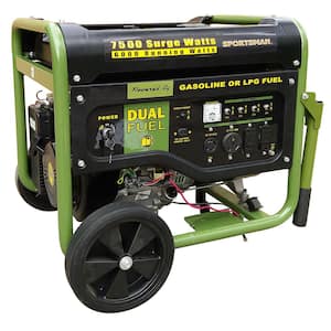 7,500/2,000-Watt Dual Fuel Powered Portable Generator with Electric/Recoil Start, LPG or Regular Gas with CO Shield