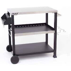 32 in. Outdoor Working Table Grill Cart 3 Levels with Handle