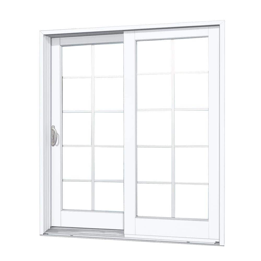 MP Doors 60 in. x 80 in. Smooth White Left-Hand Composite Sliding