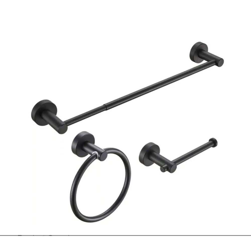 Bathroom Hardware Set, Thicken Space Aluminum 3 PCS Towel bar Set 16-27 Inc