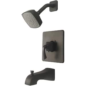 Prenza T-4PR110-MB Single Handle 1-Spray Tub and Shower Faucet 1.75 GPM in. Matte Black Valve Not Included