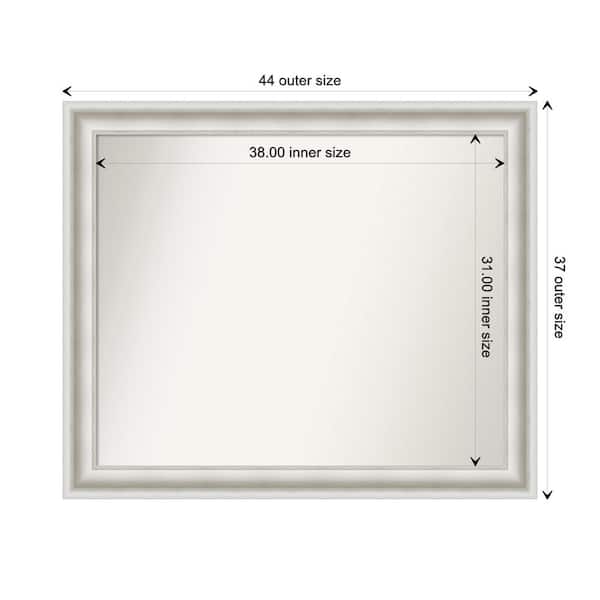 Amanti Art Parlor White 43.5 in. x 36.5 in. Custom Non-Beveled Recycled Polystyrene Framed Bathroom Vanity Wall Mirror