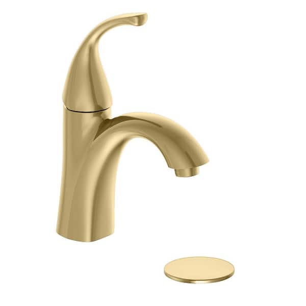 PRIVATE BRAND UNBRANDED Alima Single-Handle Single-Hole Bathroom Faucet in Matte Gold