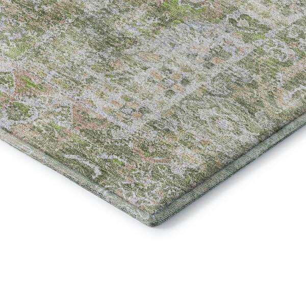 Mayfield Premium Machine Washable Abstract AMF2140 Aloe 9 ft. x 12 ft. Area Rug