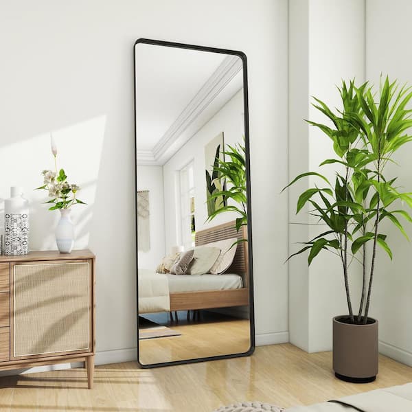 KIOTEE 65 in. W x 22 in. H Rectangular Framed French Cleat Wall Mounted Tempered Glass Bathroom Vanity Mirror in Matte Black