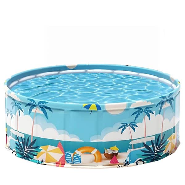 78.7x17.7in Foldable Hard Plastic Kiddie/Pet Pool with Anti-Slip, Collapsible Portable Bathtub for Indoor/Outdoor
