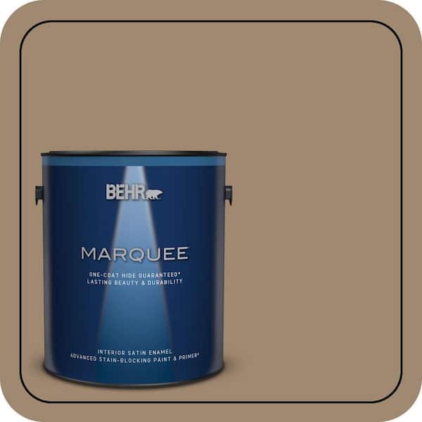 BEHR MARQUEE 1 gal. #700D-5 Toffee Crunch One-Coat Hide Satin Enamel Interior Paint & Primer