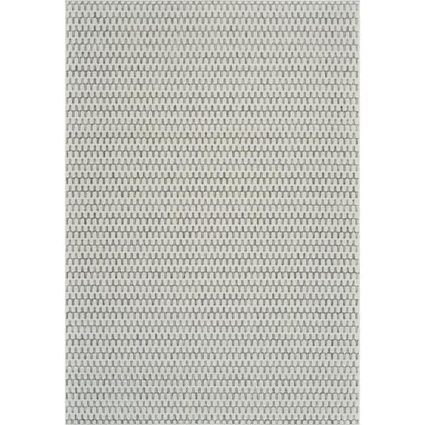 Maise Cream Beige 4 ft. x 6 ft. Modern Abstract Indoor Outdoor Area Rug