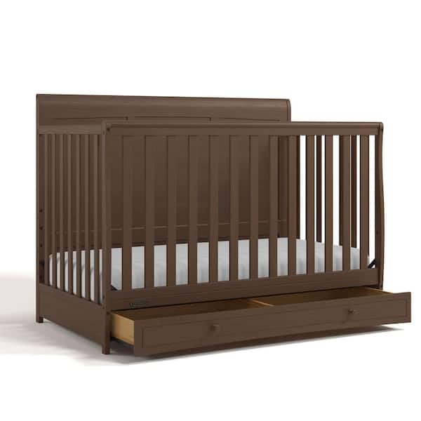 Asheville Hazelnut 4-in-1 Convertible Crib with Drawer
