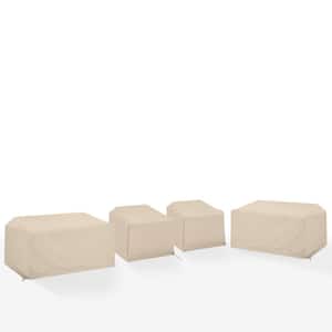 4-Pieces Tan Outdoor Sectional Furniture Cover Set