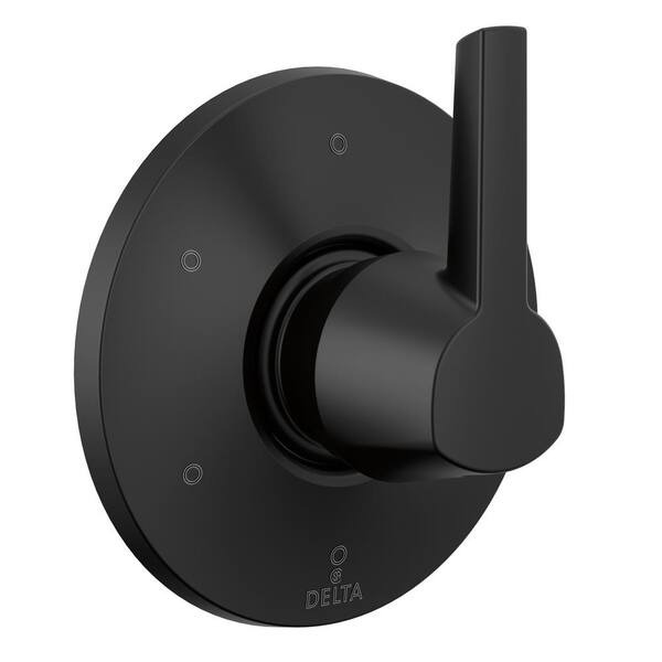 Delta Galeon 1-Handle Wall-Mount 6-Setting Diverter Trim Kit in Matte Black (Valve Not Included)