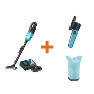 18-Volt LXT Compact Brushless 3-Speed Vacuum Kit with Black Cyclonic Vacuum Attachment with Lock and Reusable Filter