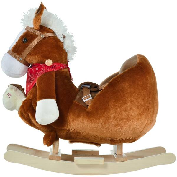 Huluwat Brown Cute Horse Design Kids Ride-On Rocking Horse