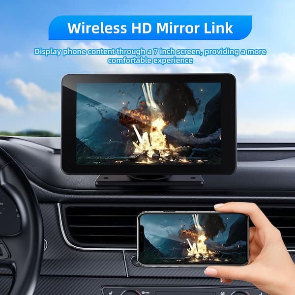 Apple - 空 Lukyamzn 7 in. HD Portable Touch Screen Car Stereo Wireless