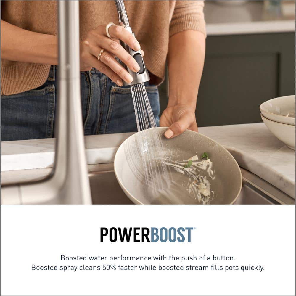 Boman Stainless Steel Pull-Down Kitchen Faucet with Soap Dispenser