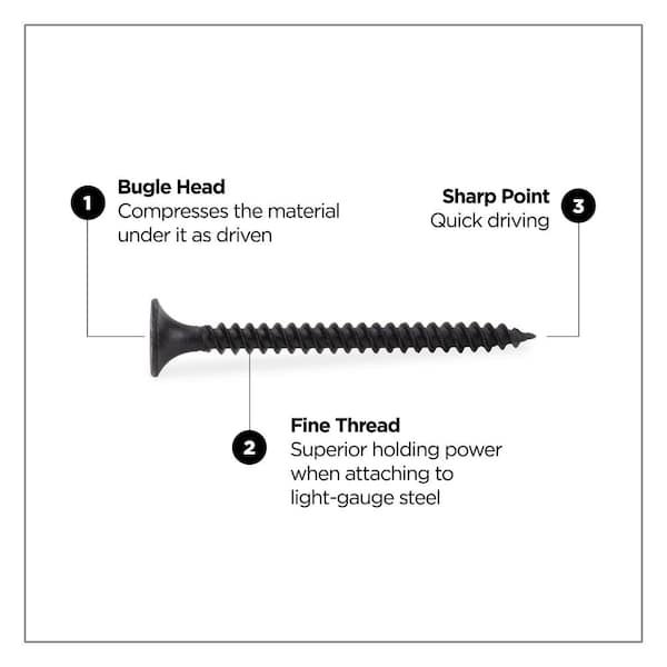#6 1-5/8 in. ProFit Phillips Bugle-Head Fine Thread Drywall Screws (5000-Pack)